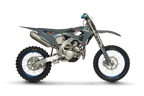 TM dirt bike on a black background