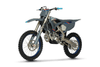 TM dirt bike on a black background