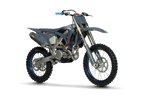 TM dirt bike on a black background